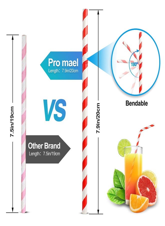 Pro Mael Paper Drinking Straws, Flexible Straws for Juices, Shakes, Smoothies, Disposable Straw for Birthdays, Weddings & Party (200 Pack, Assorted Colors) - Image 4